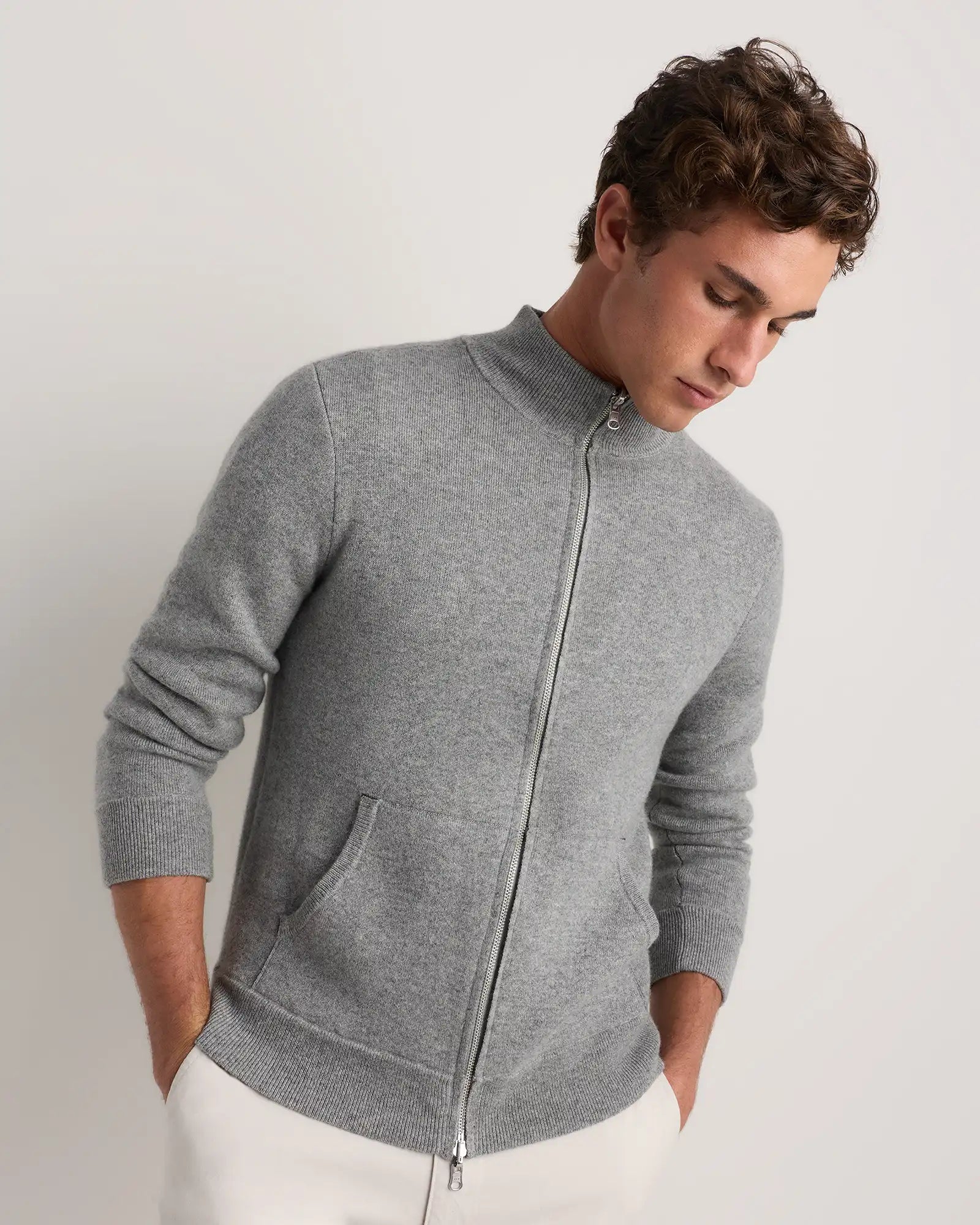 100% Reversible Cashmere Full Zip Sweater