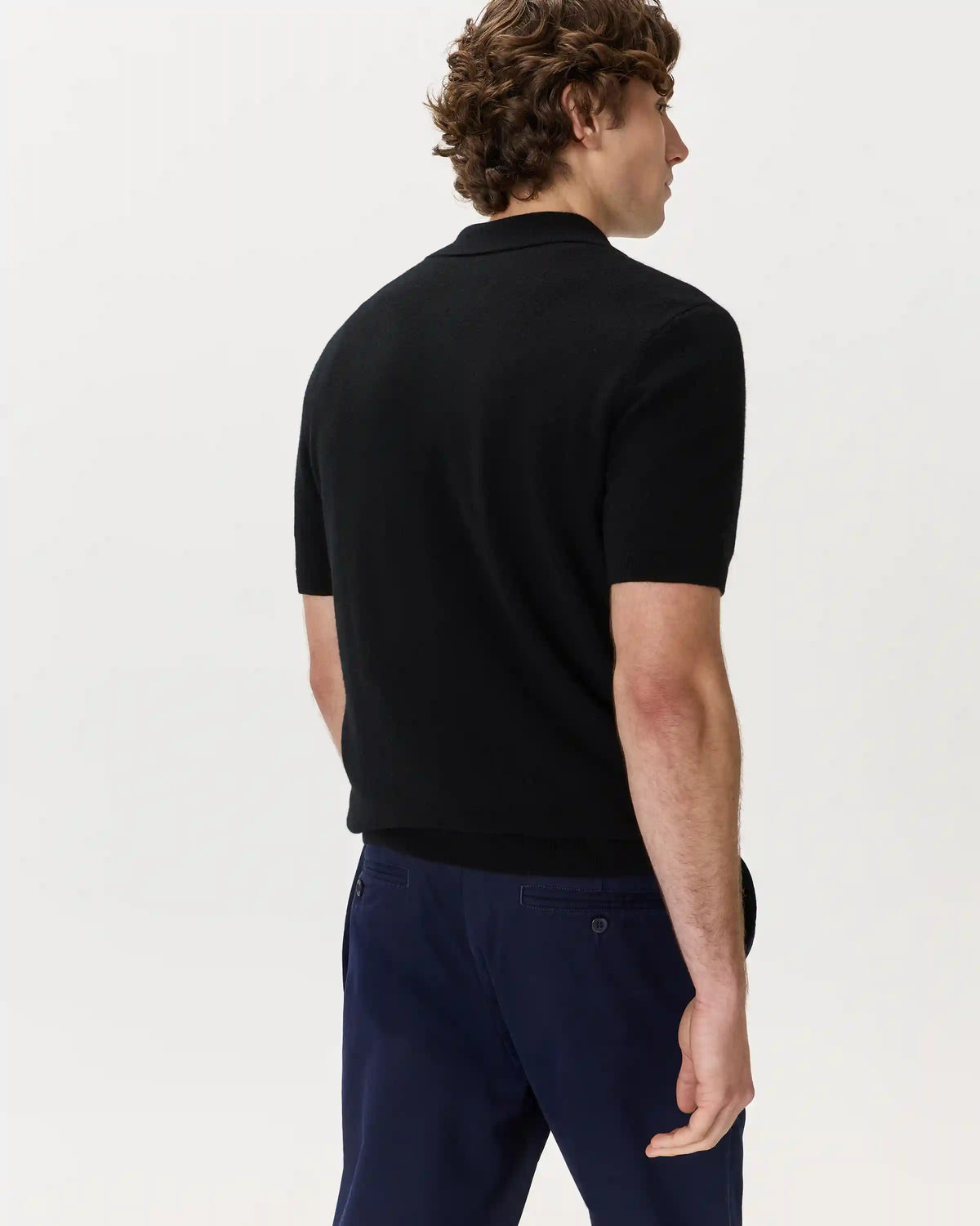 100% Mongolian Cashmere Johnny Collar Polo Sweater