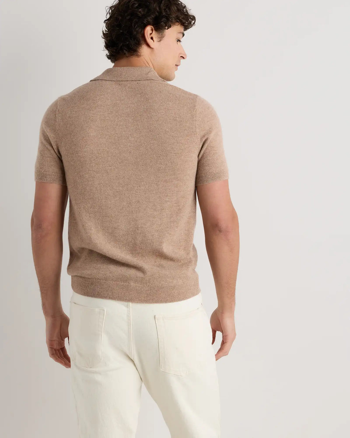 100% Mongolian Cashmere Johnny Collar Polo Sweater