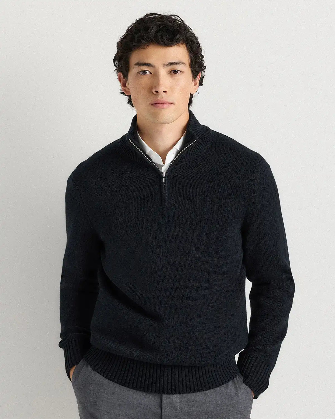 100% Organic Cotton Quarter-Zip Sweater