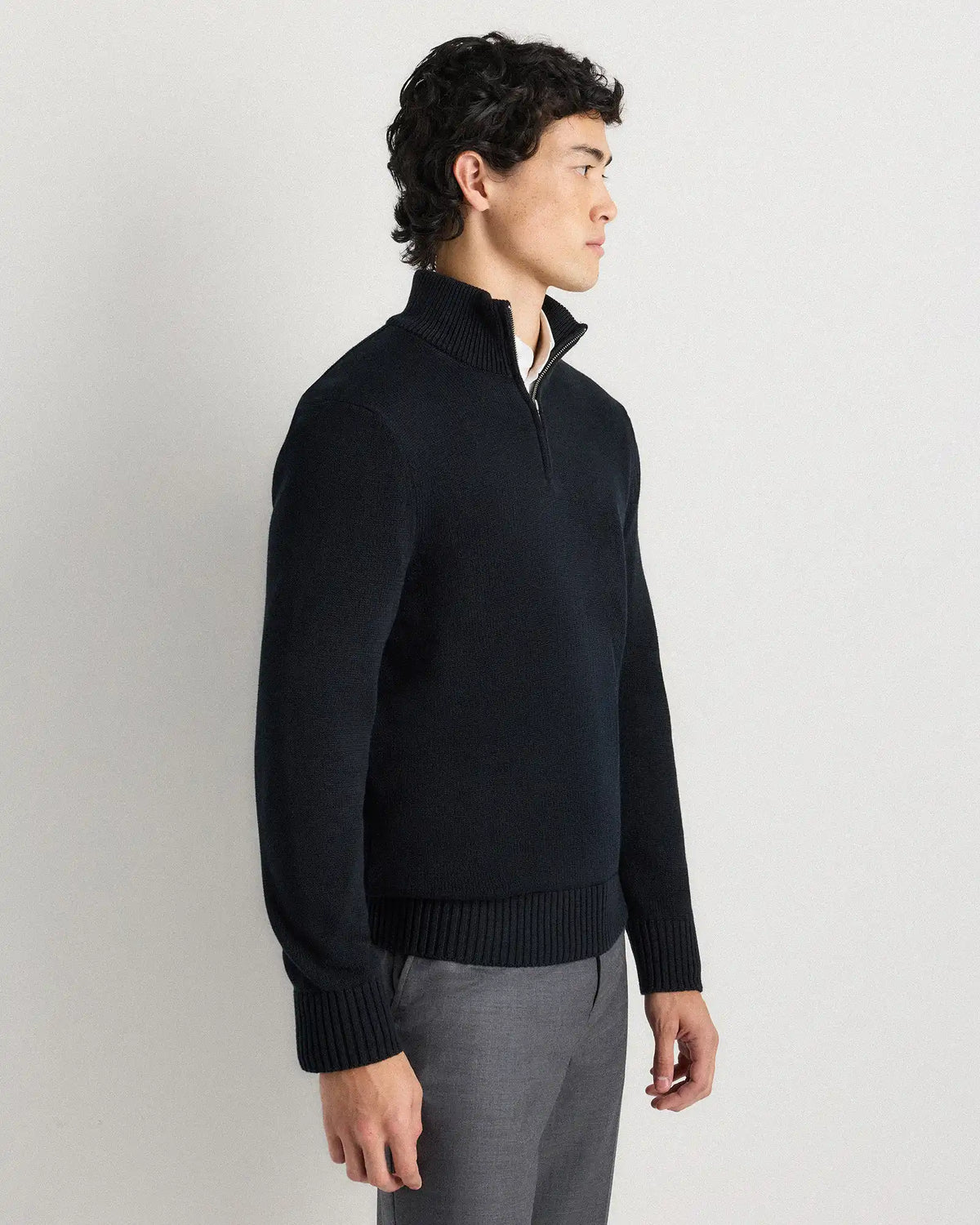 100% Organic Cotton Quarter-Zip Sweater