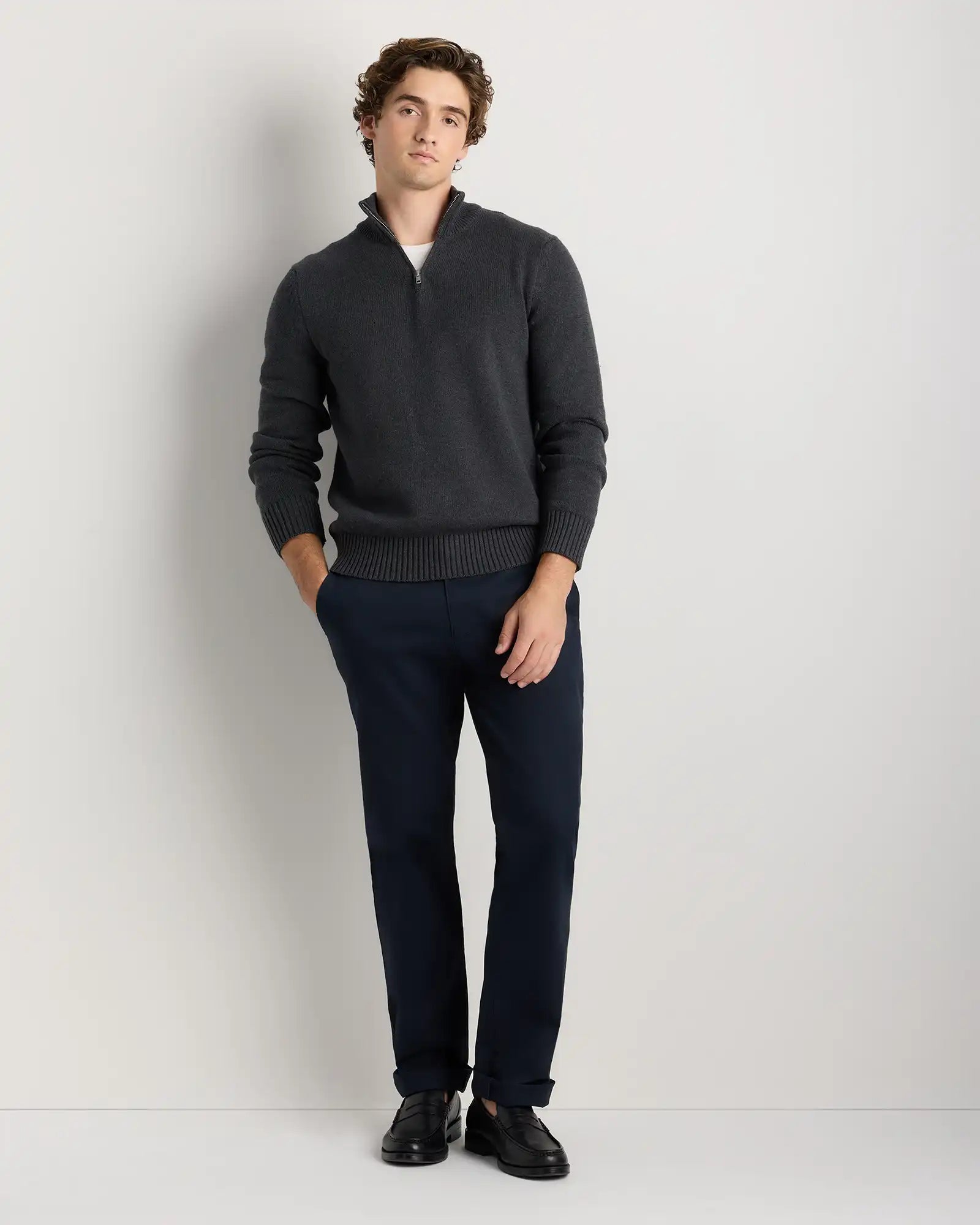 100% Organic Cotton Quarter-Zip Sweater