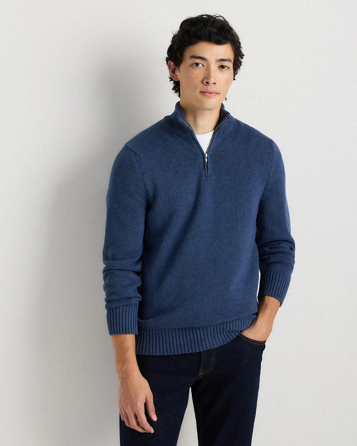 100% Organic Cotton Quarter-Zip Sweater
