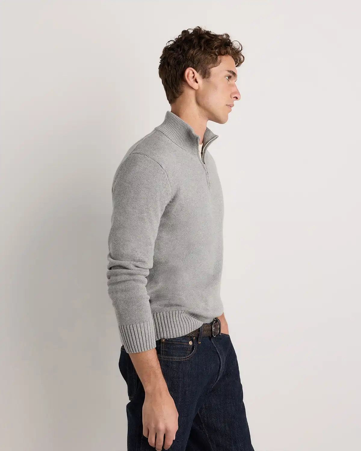 100% Organic Cotton Quarter-Zip Sweater