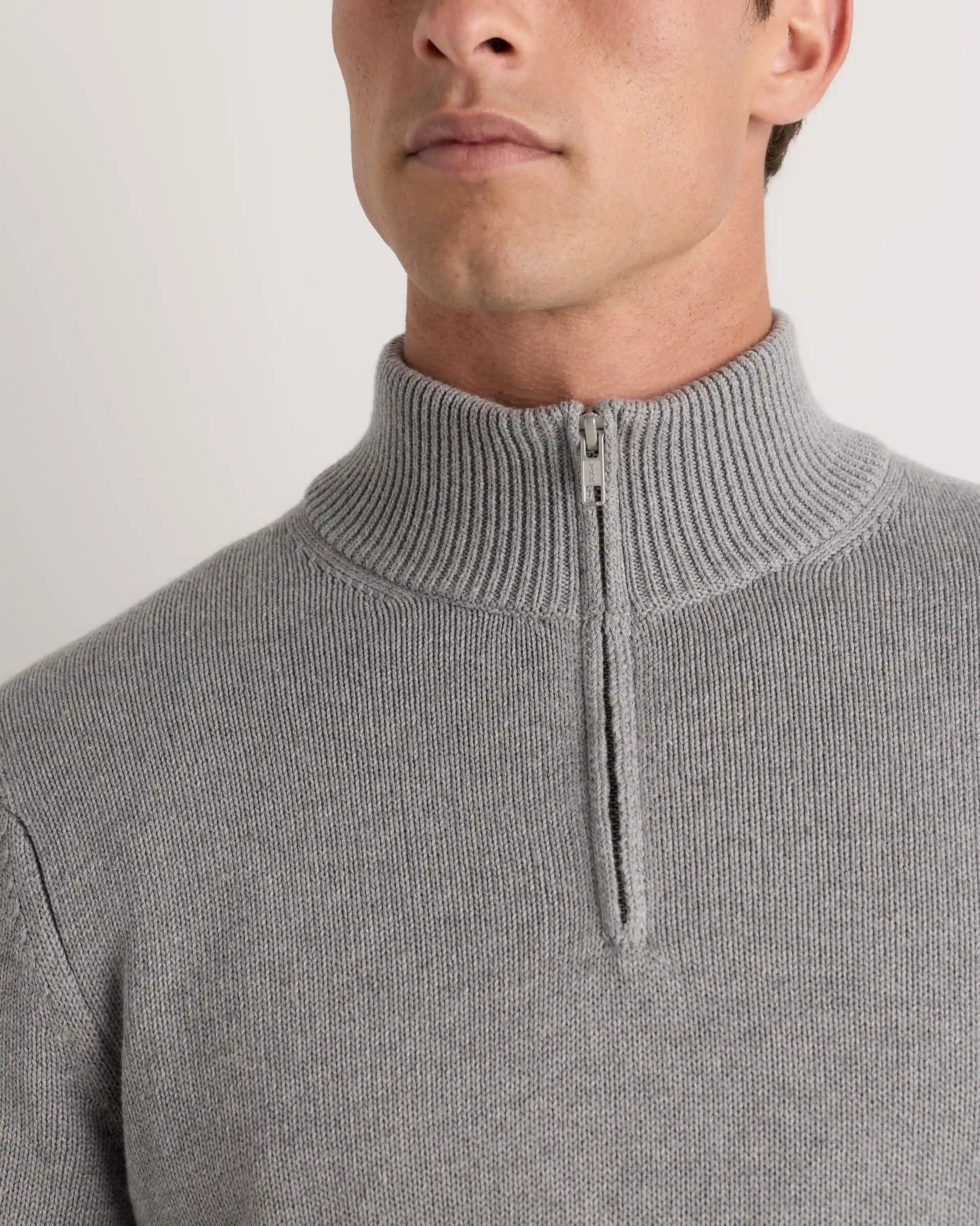 100% Organic Cotton Quarter-Zip Sweater