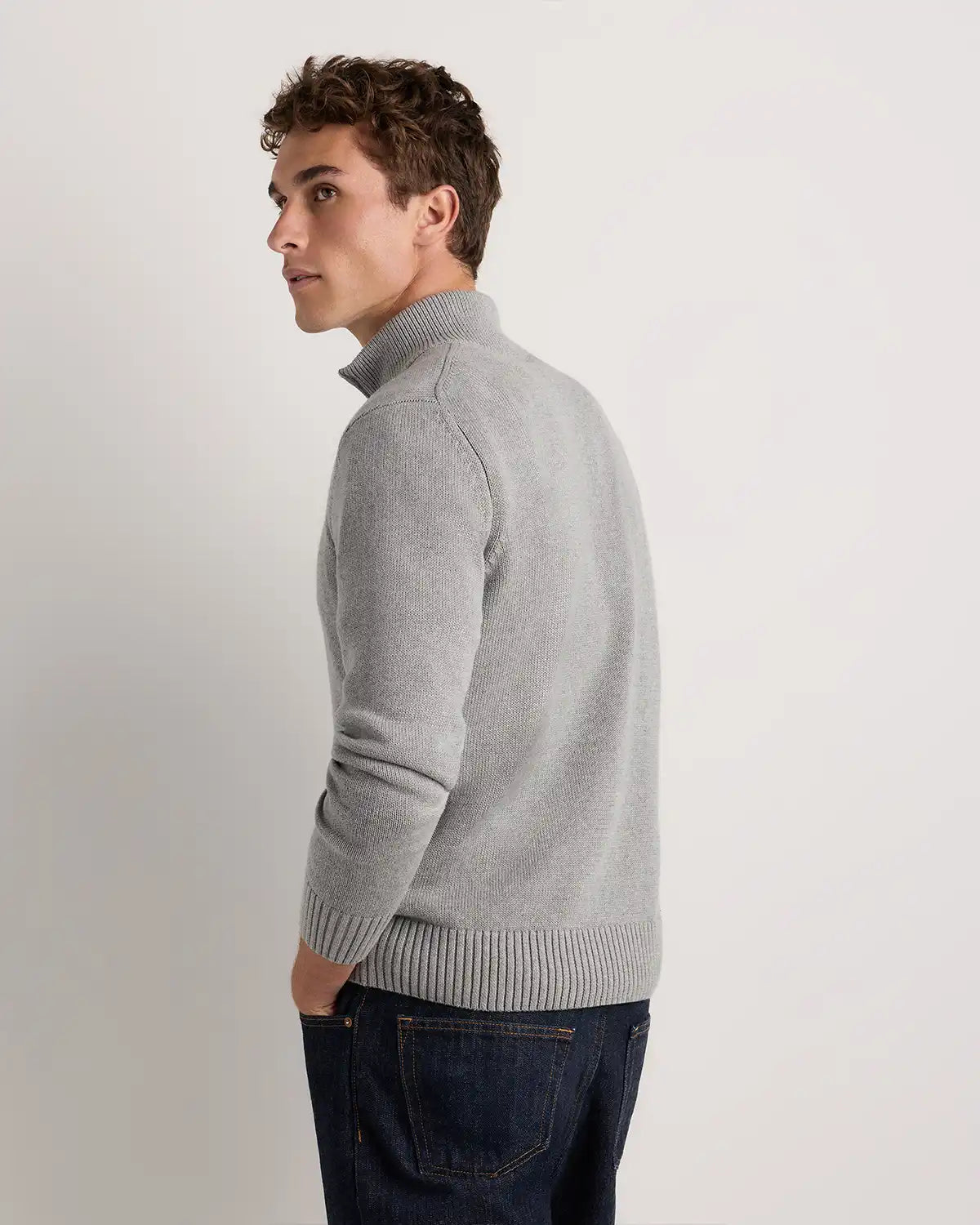 100% Organic Cotton Quarter-Zip Sweater