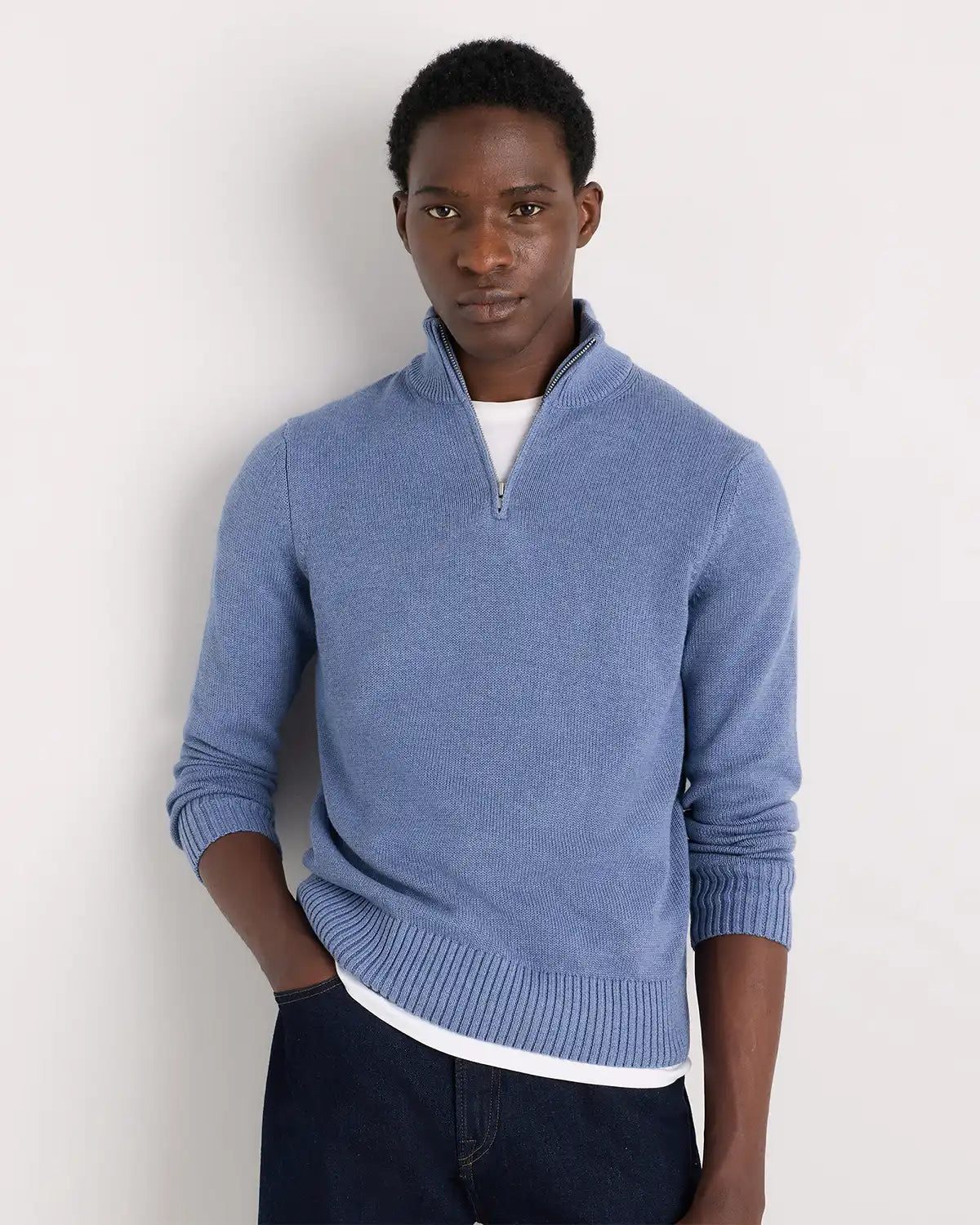 100% Organic Cotton Quarter-Zip Sweater
