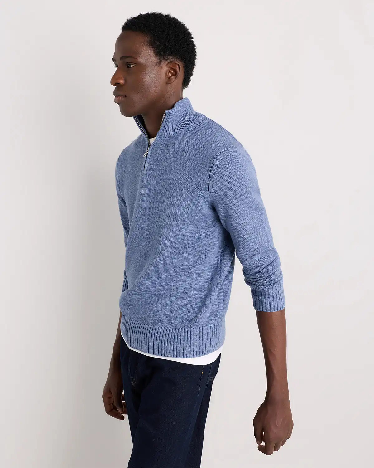 100% Organic Cotton Quarter-Zip Sweater