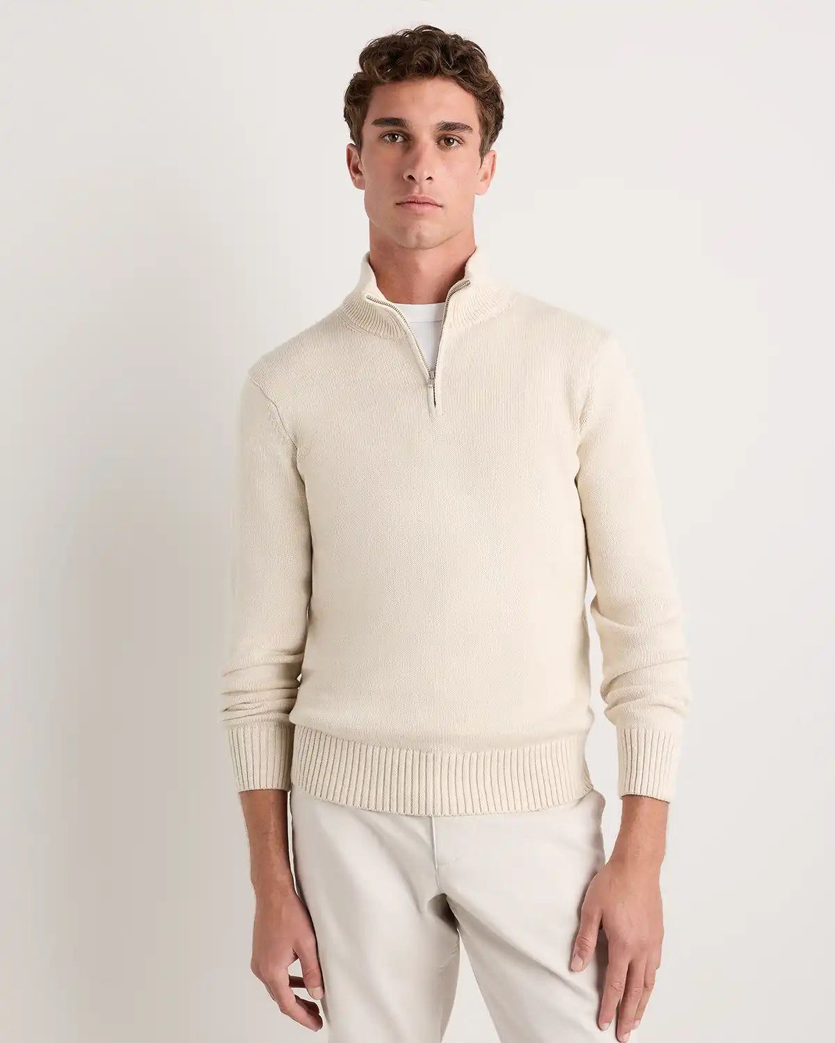 100% Organic Cotton Quarter-Zip Sweater