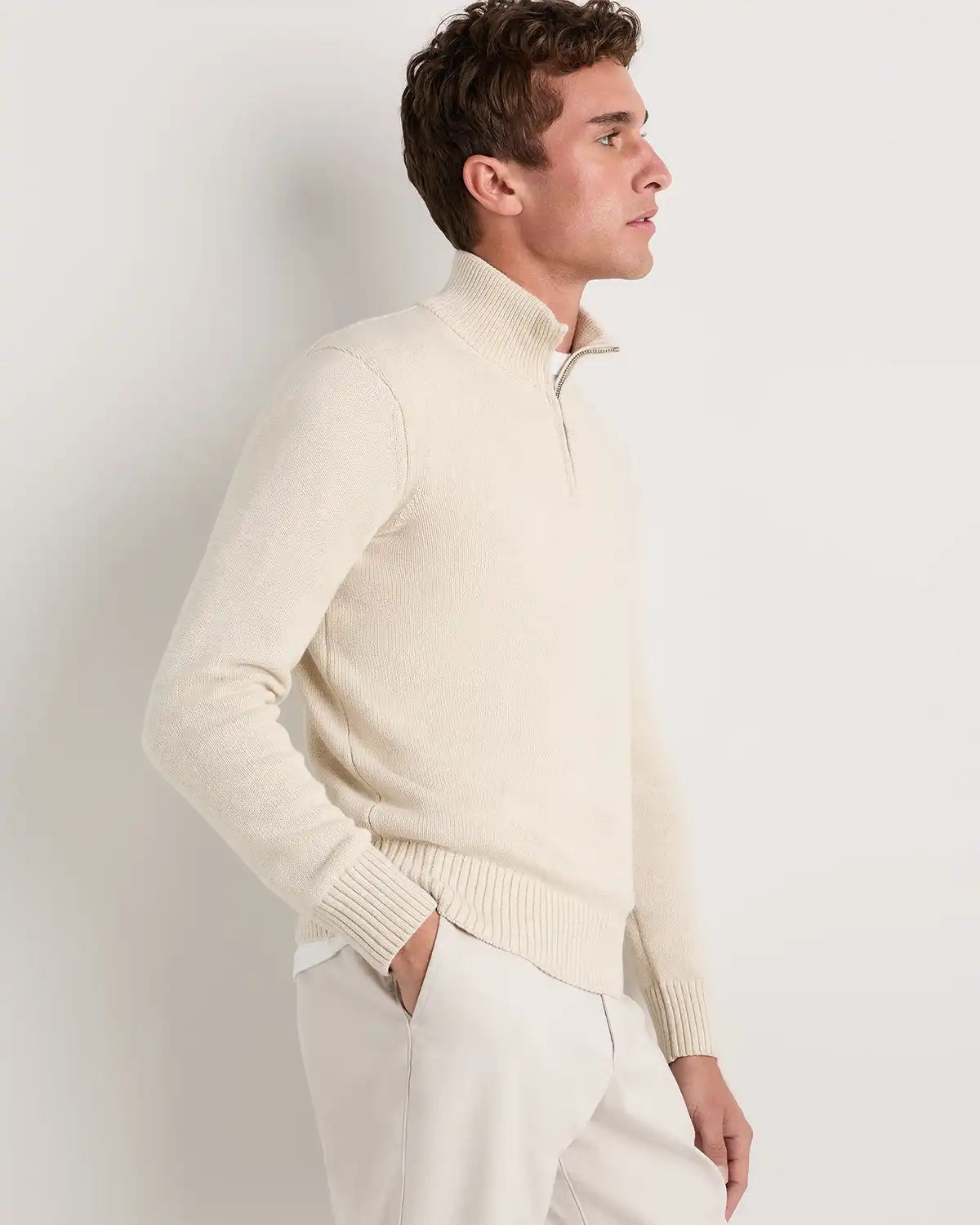 100% Organic Cotton Quarter-Zip Sweater