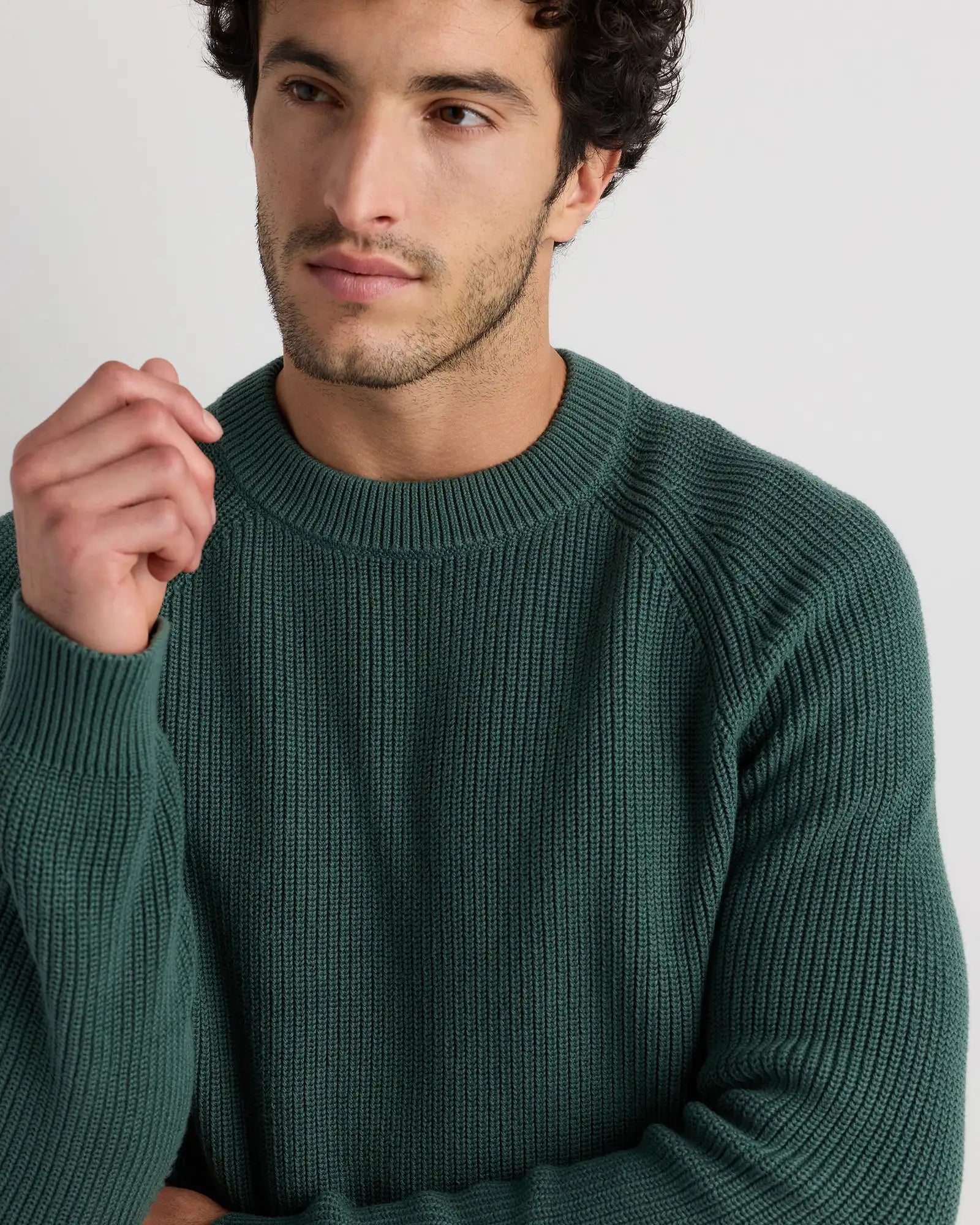 100% Organic Cotton Ribbed Crewneck Sweater
