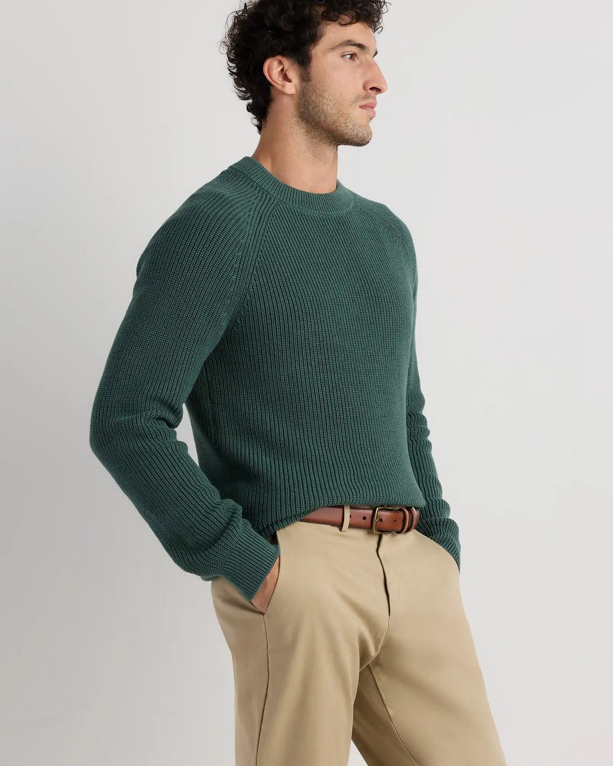 100% Organic Cotton Ribbed Crewneck Sweater