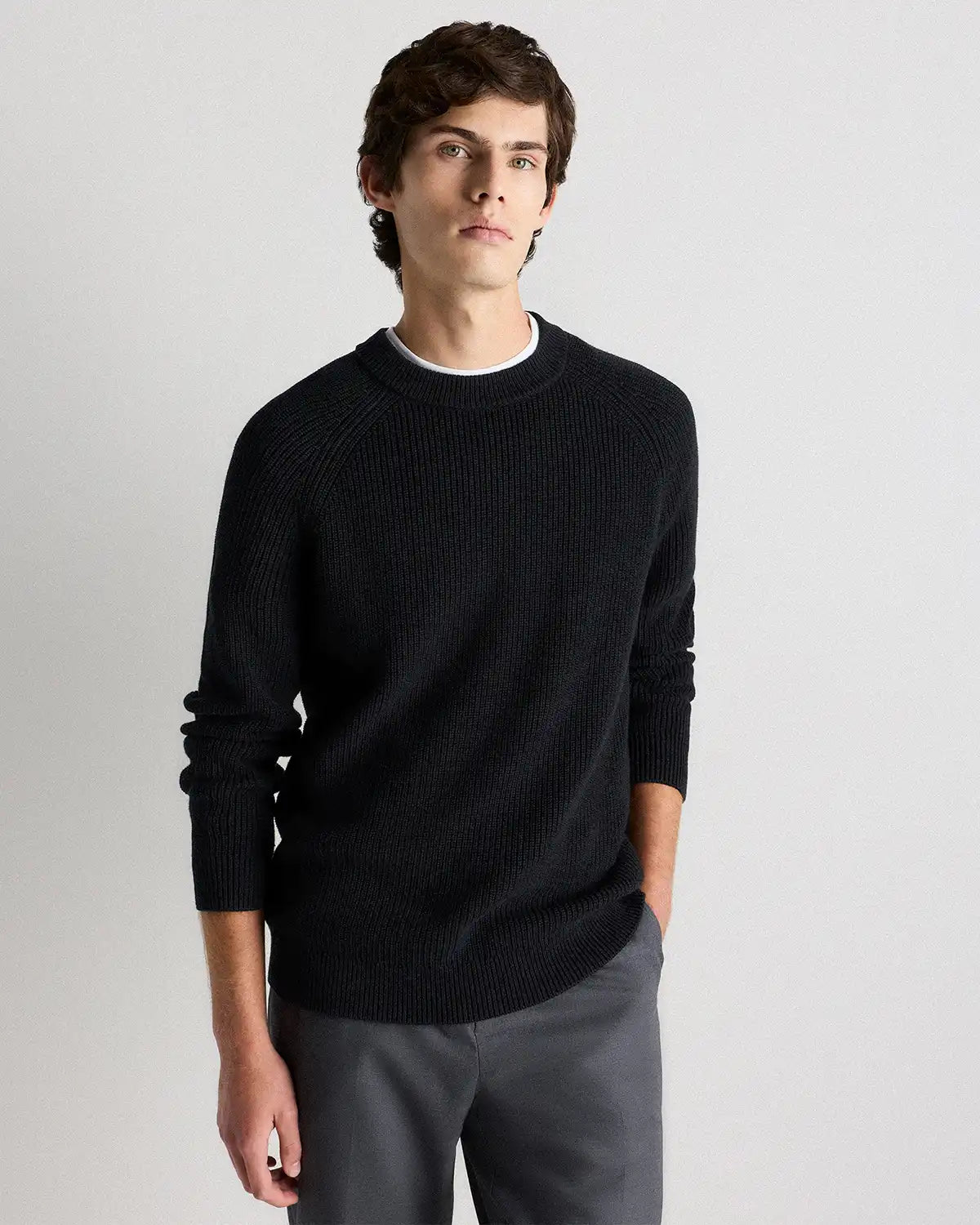 100% Organic Cotton Ribbed Crewneck Sweater