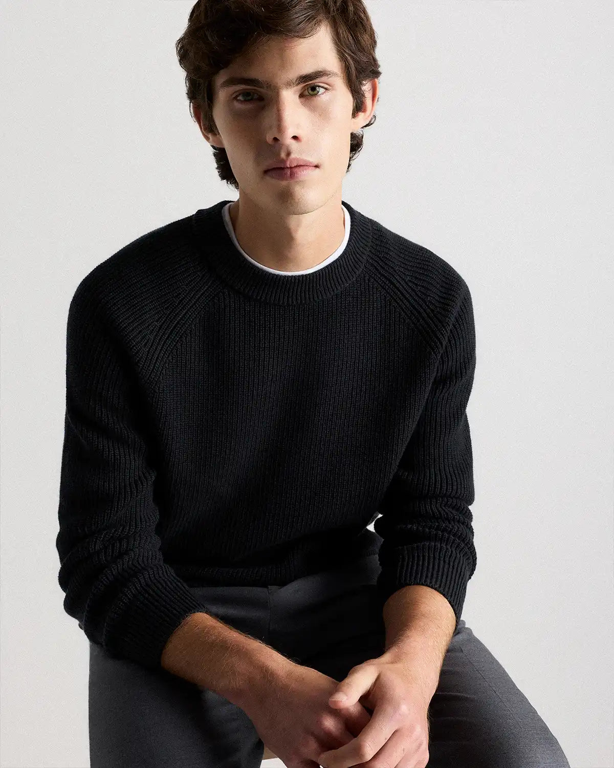 100% Organic Cotton Ribbed Crewneck Sweater