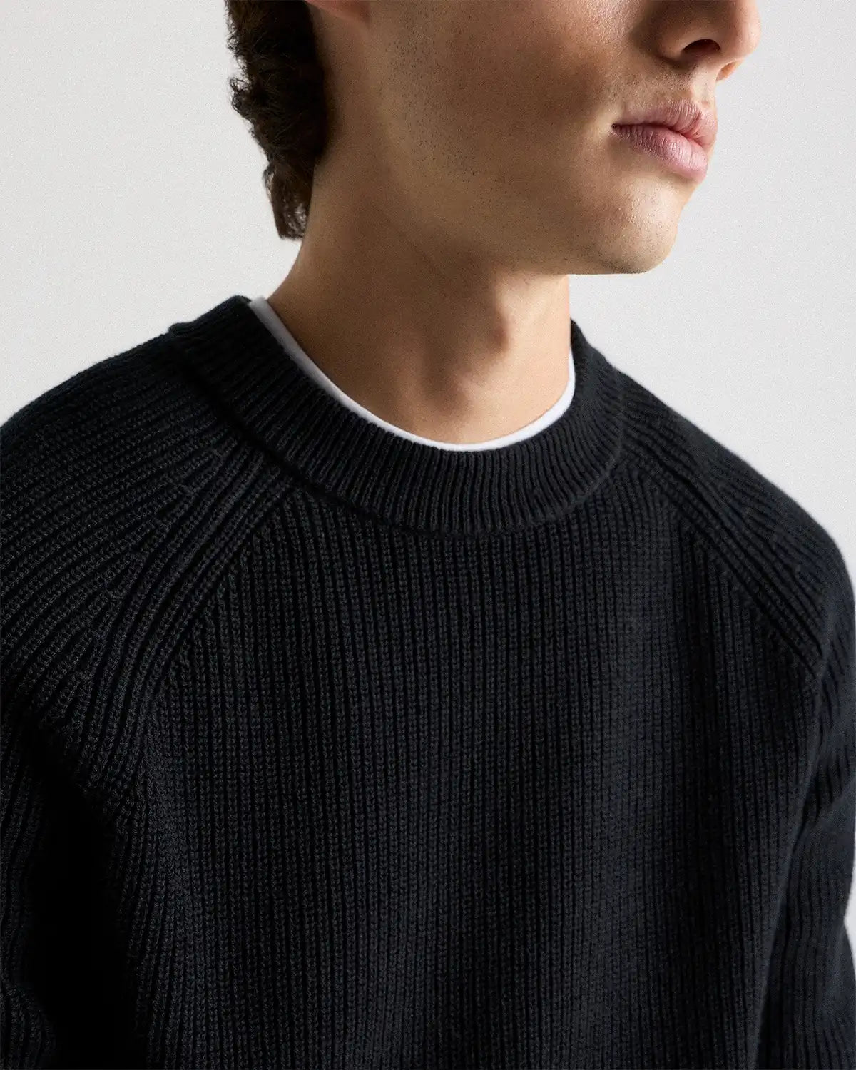 100% Organic Cotton Ribbed Crewneck Sweater