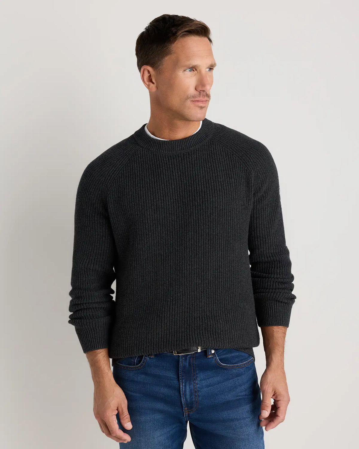 100% Organic Cotton Ribbed Crewneck Sweater