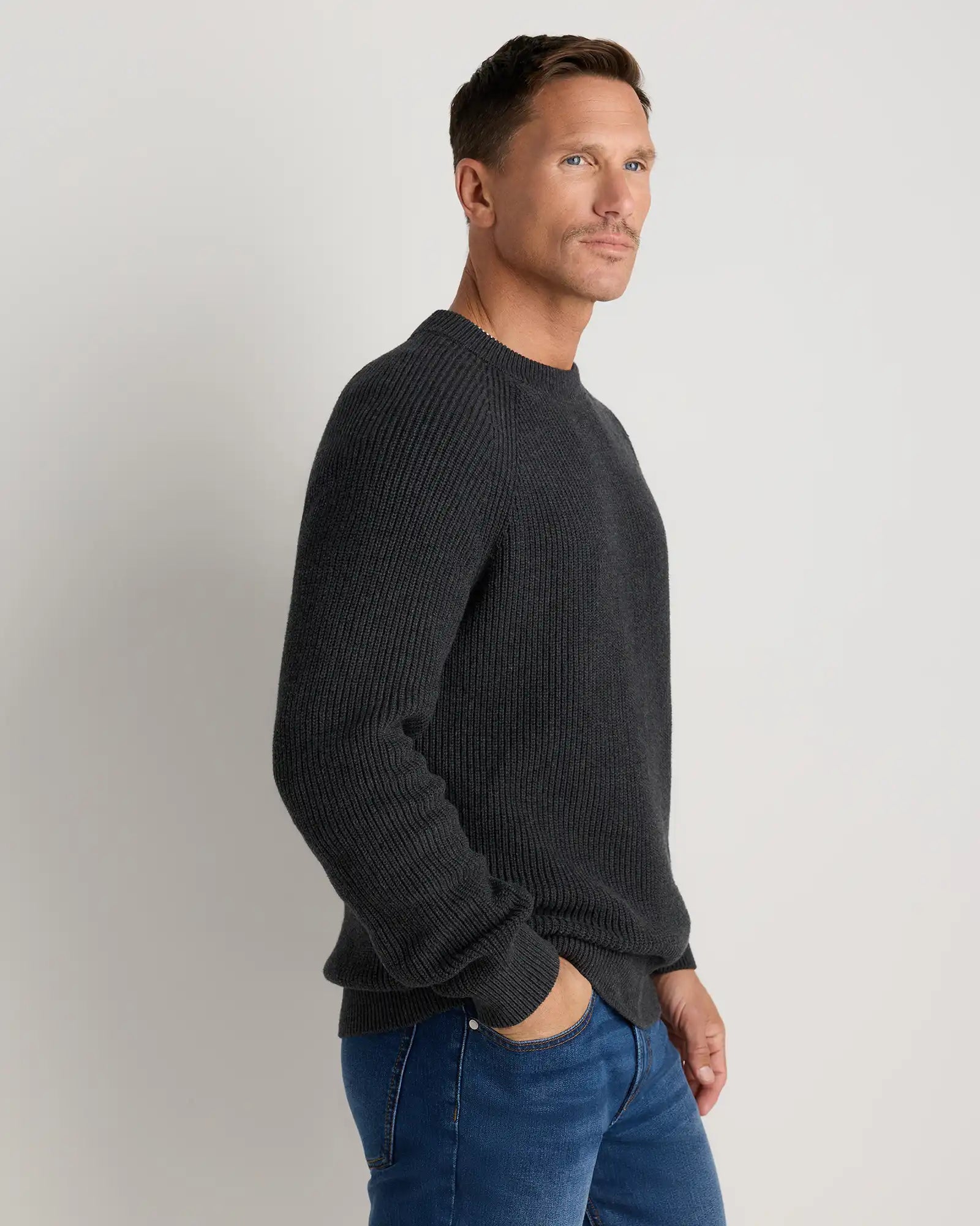 100% Organic Cotton Ribbed Crewneck Sweater
