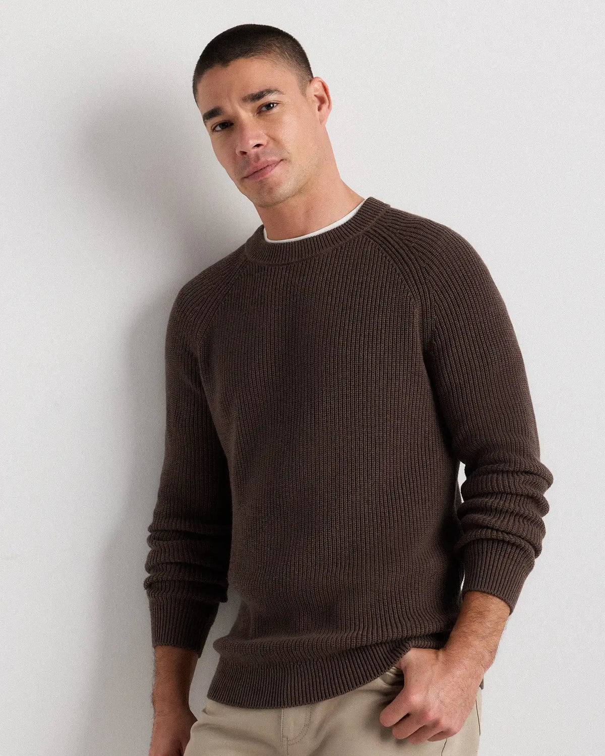 100% Organic Cotton Ribbed Crewneck Sweater