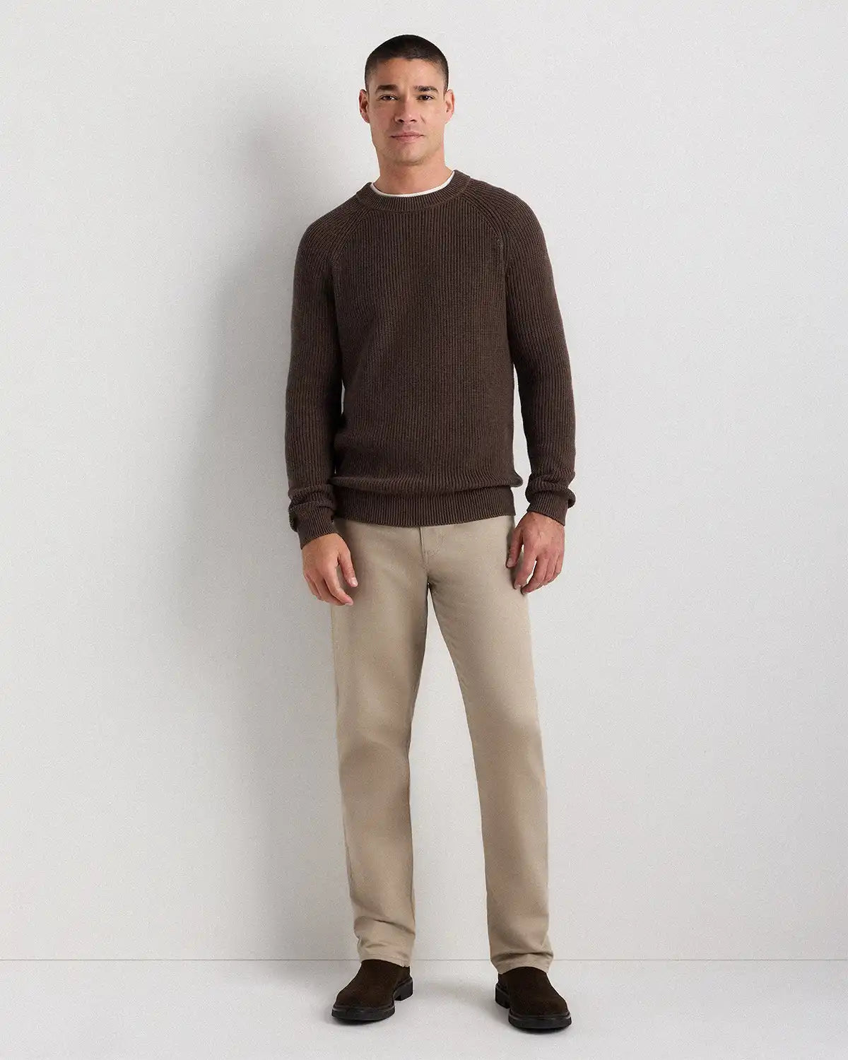 100% Organic Cotton Ribbed Crewneck Sweater