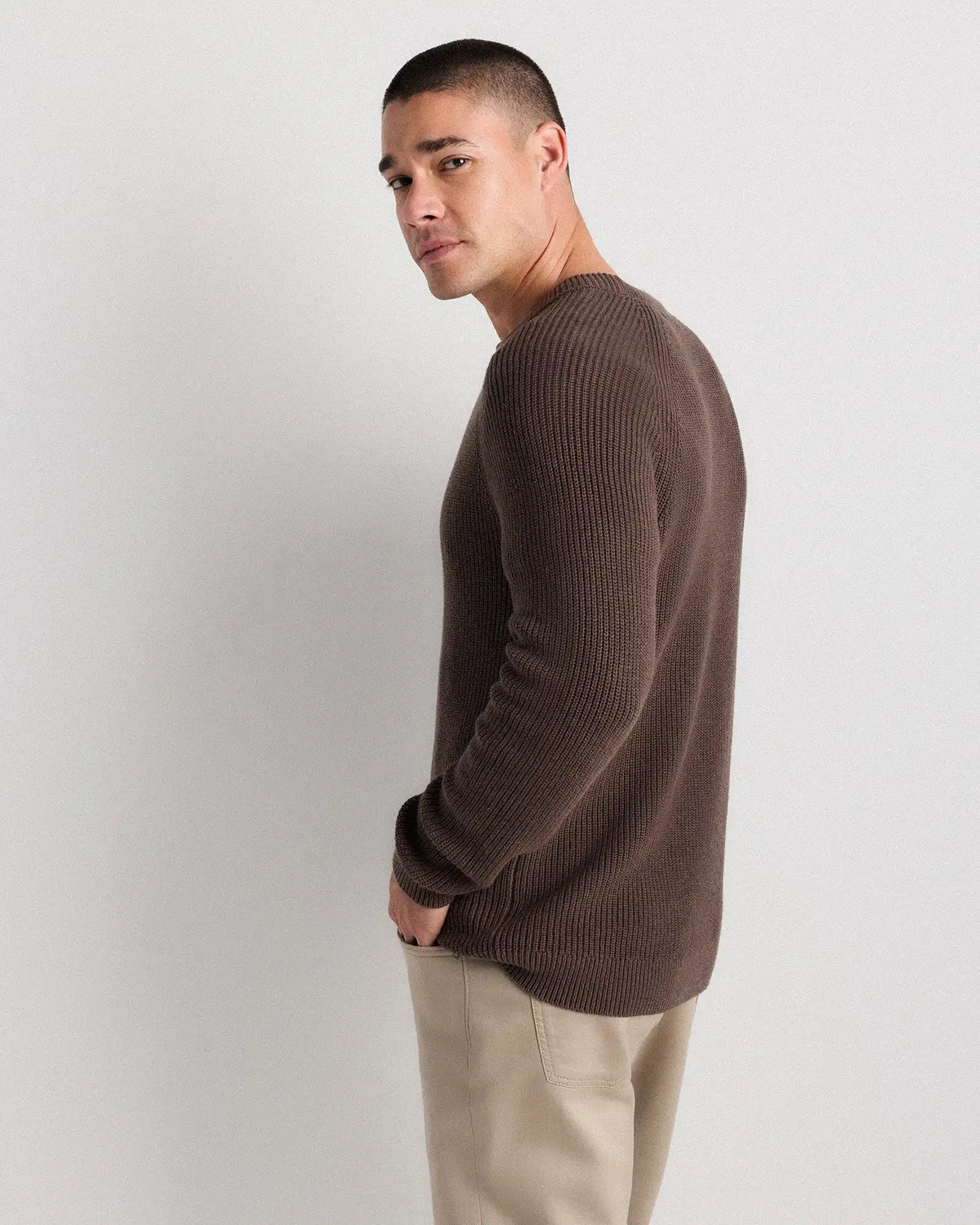 100% Organic Cotton Ribbed Crewneck Sweater