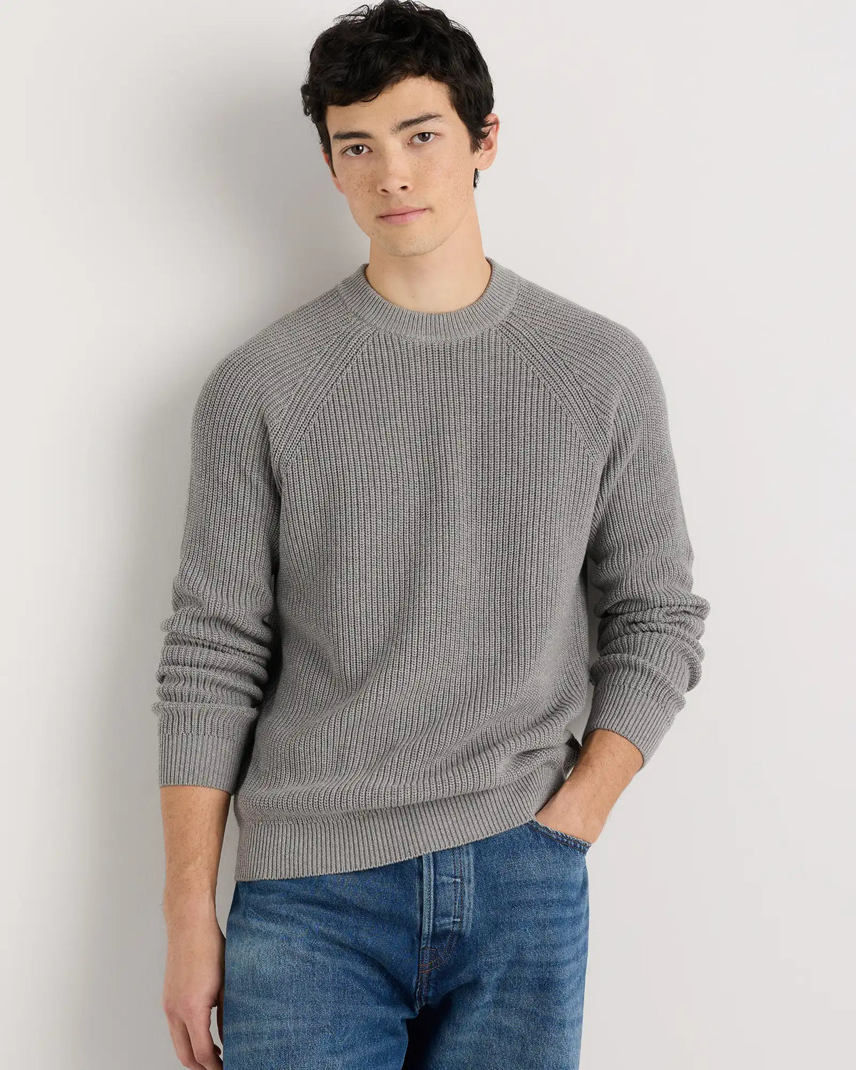 100% Organic Cotton Ribbed Crewneck Sweater
