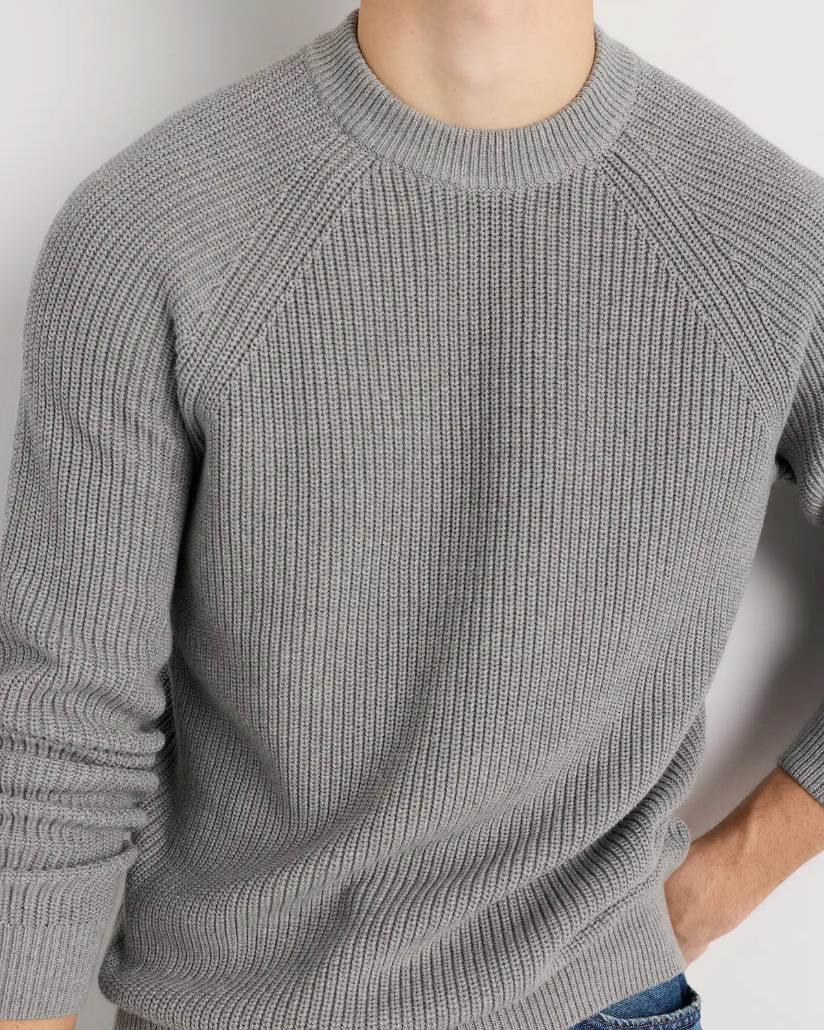100% Organic Cotton Ribbed Crewneck Sweater