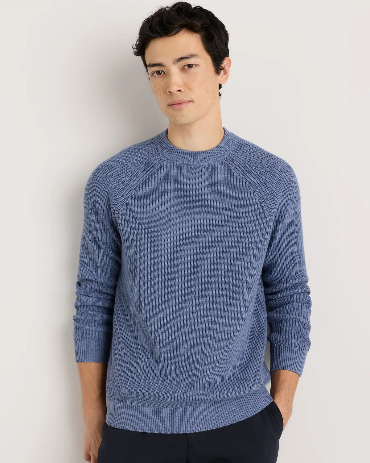 100% Organic Cotton Ribbed Crewneck Sweater