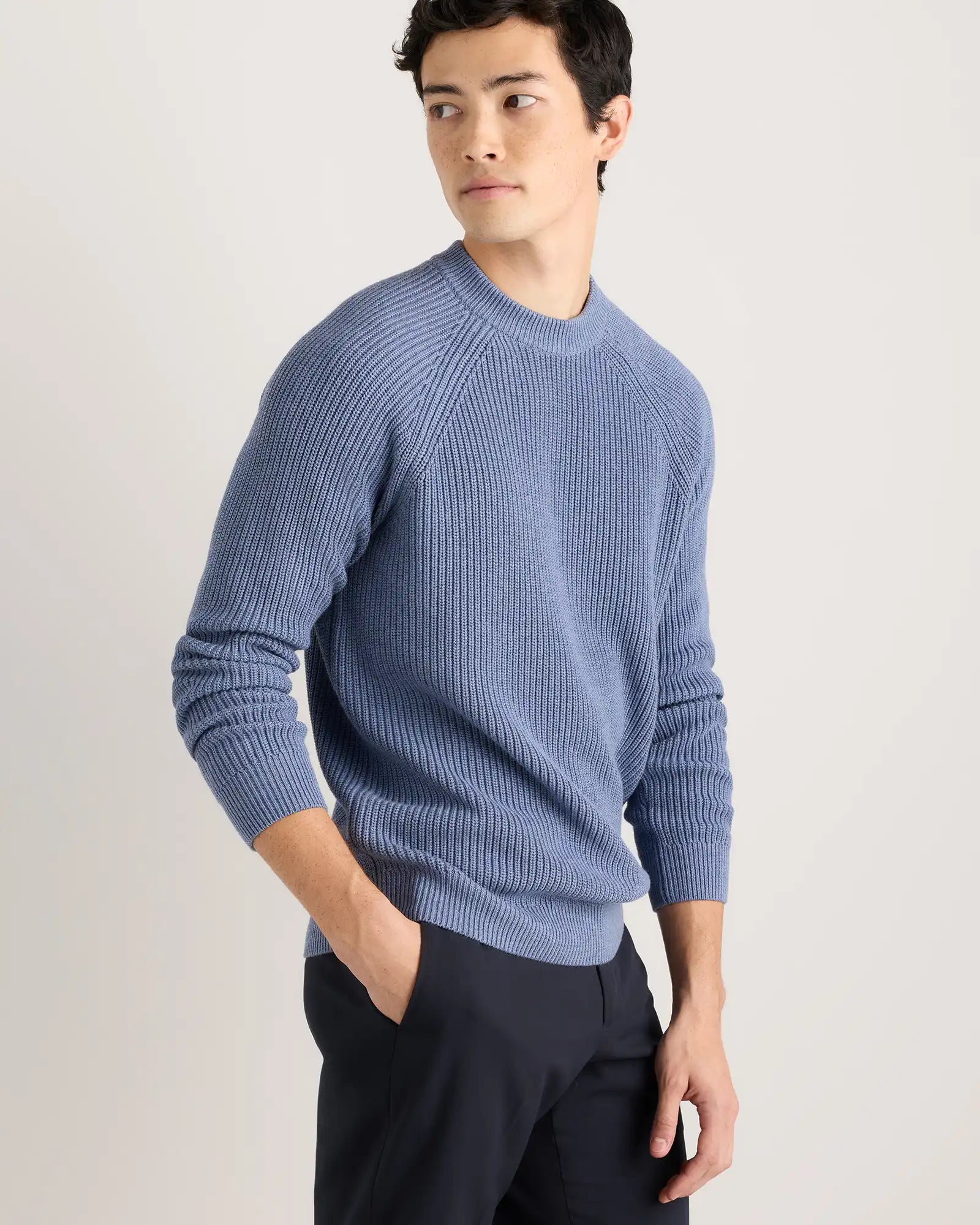 100% Organic Cotton Ribbed Crewneck Sweater
