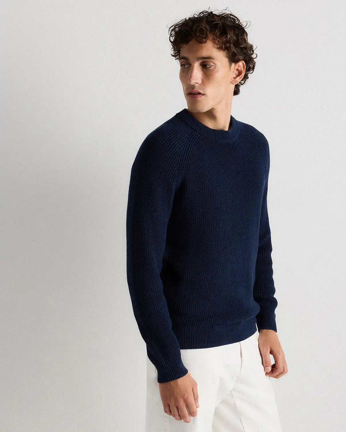 100% Organic Cotton Ribbed Crewneck Sweater