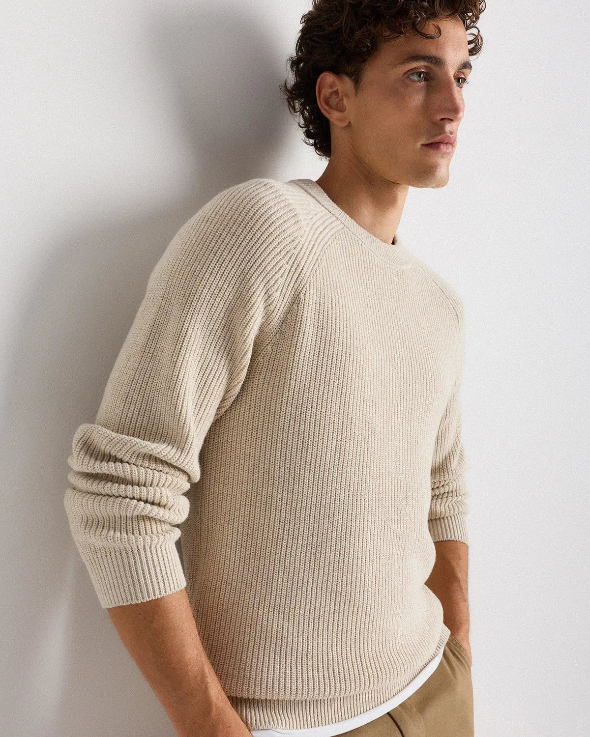 100% Organic Cotton Ribbed Crewneck Sweater