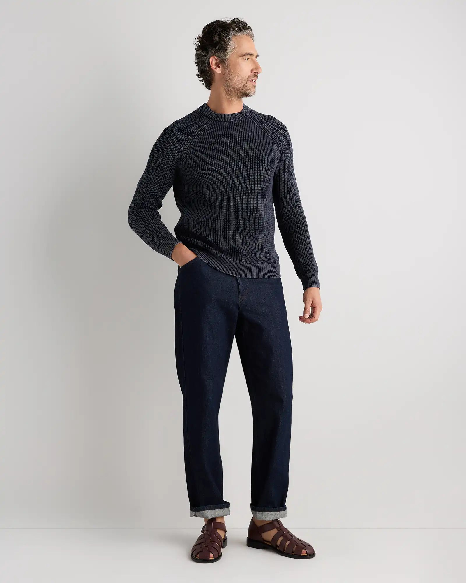100% Organic Cotton Ribbed Crewneck Sweater
