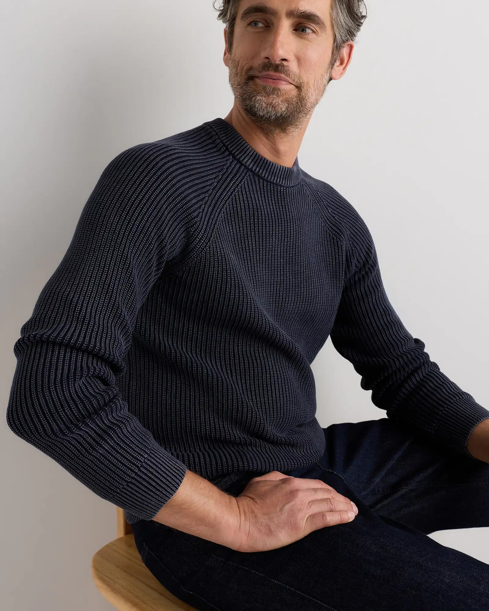 100% Organic Cotton Ribbed Crewneck Sweater