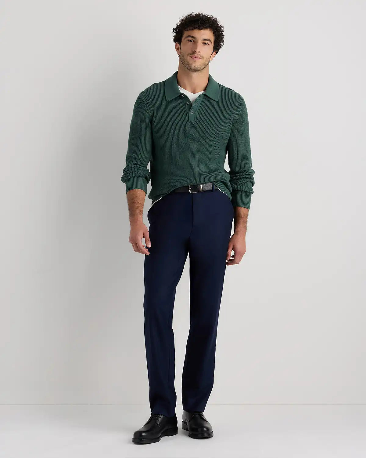 100% Organic Cotton Ribbed Polo Sweater
