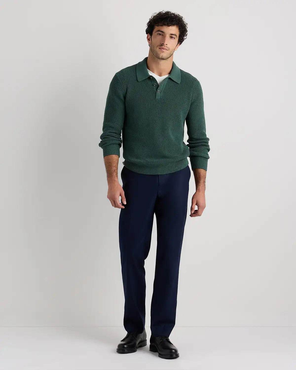 100% Organic Cotton Ribbed Polo Sweater