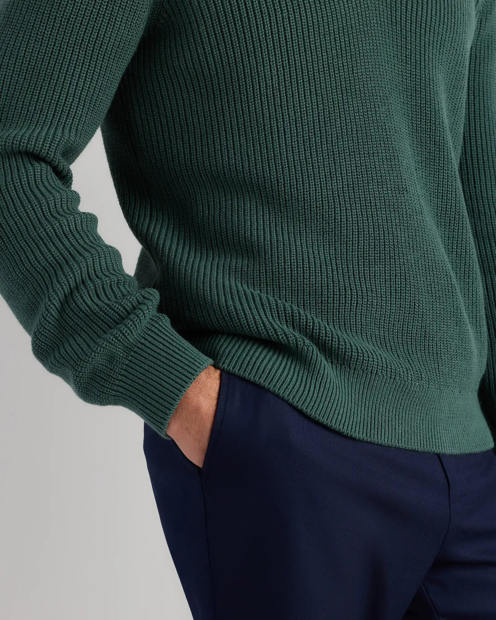100% Organic Cotton Ribbed Polo Sweater