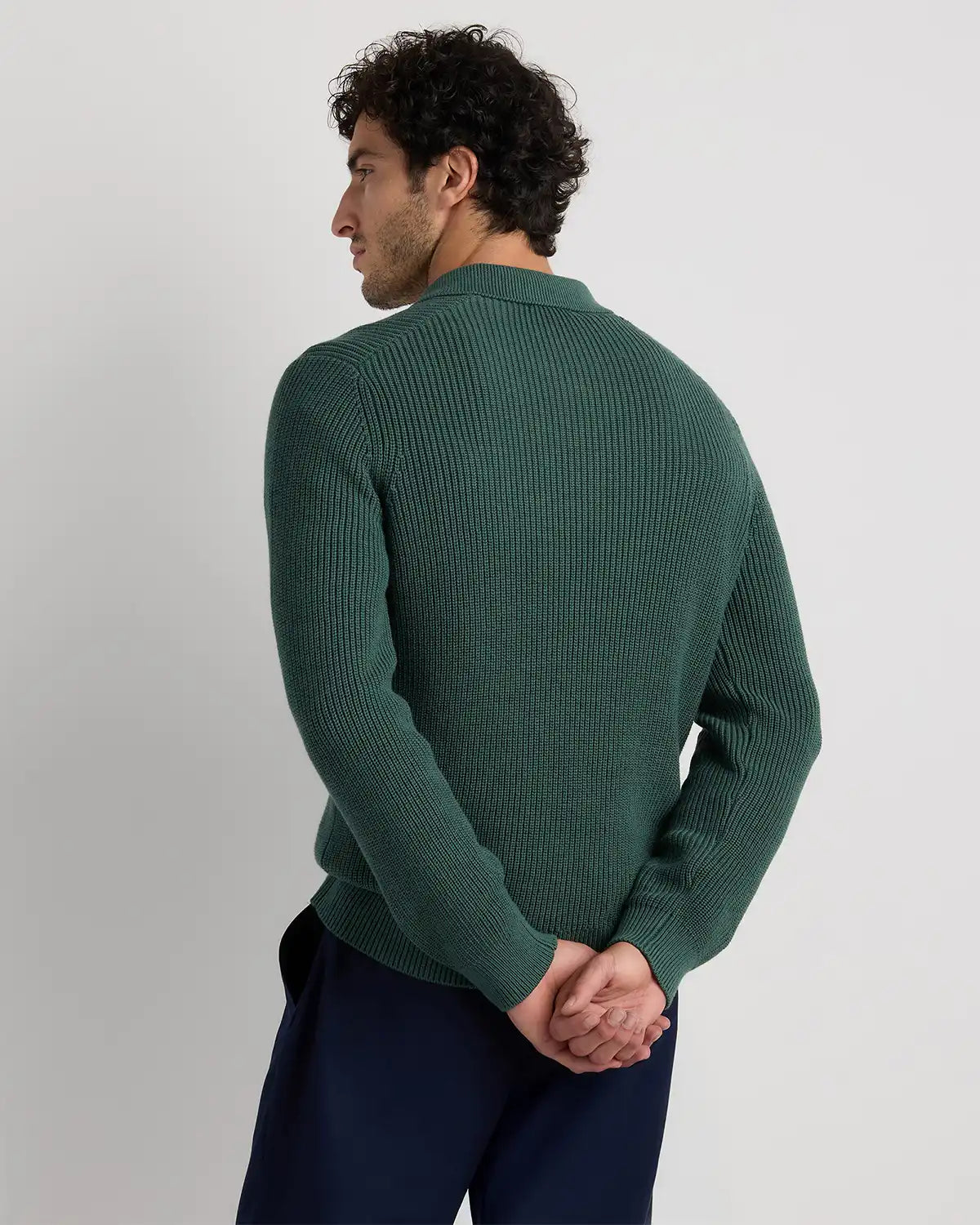 100% Organic Cotton Ribbed Polo Sweater