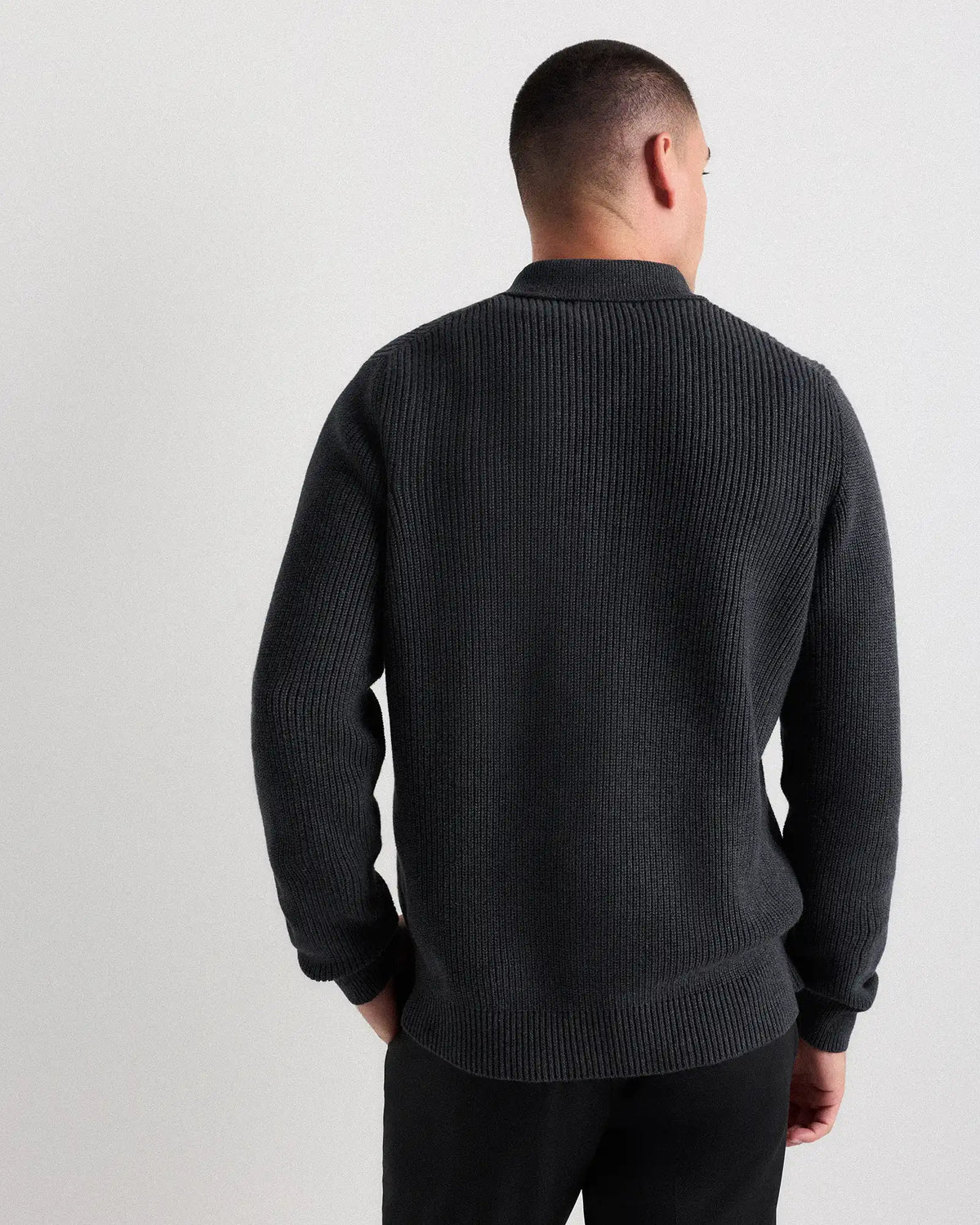 100% Organic Cotton Ribbed Polo Sweater