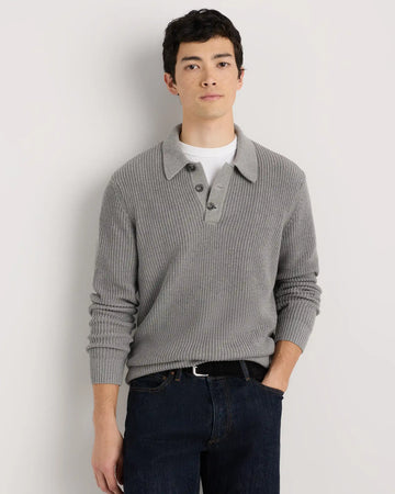 100% Organic Cotton Ribbed Polo Sweater