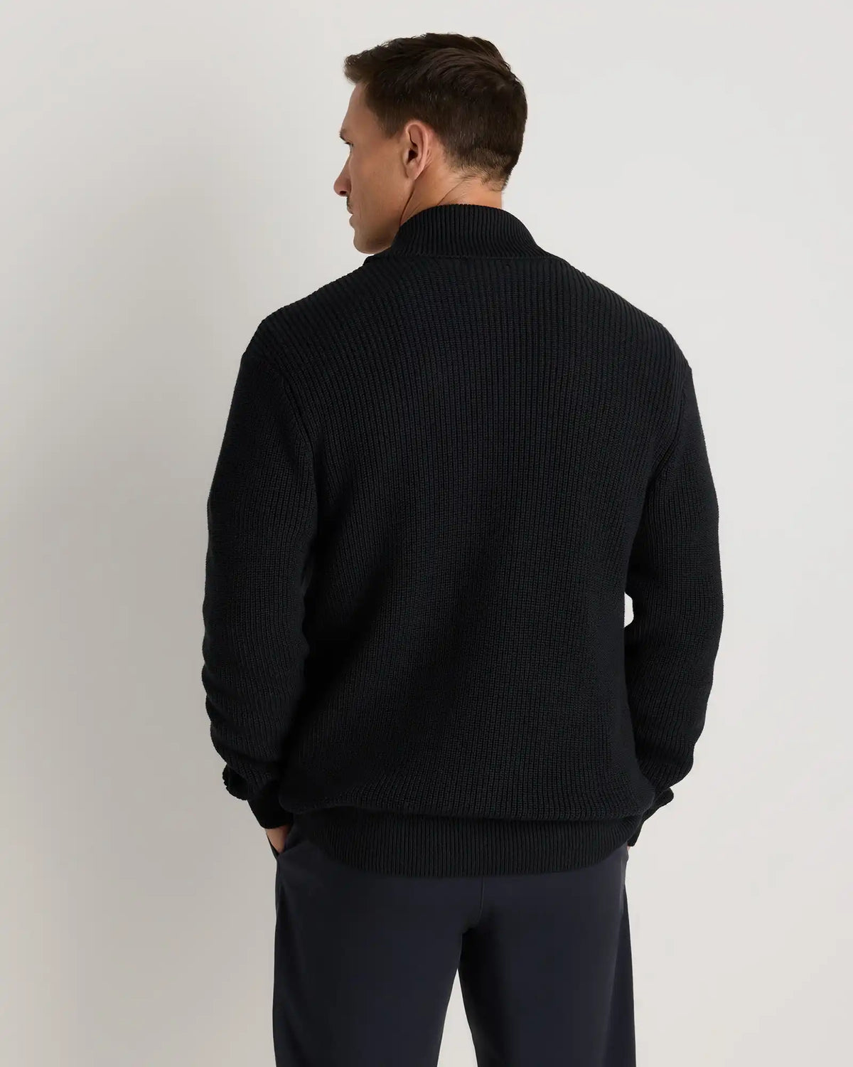 100% Organic Cotton Ribbed Shawl-Collar Cardigan Sweater