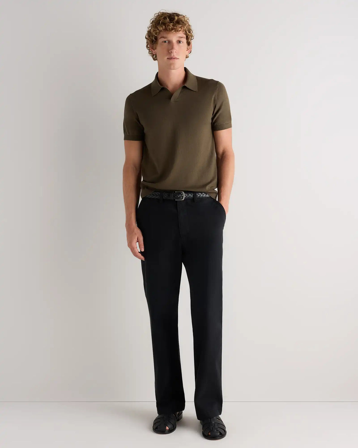 Cotton-Silk Johnny Collar Polo
