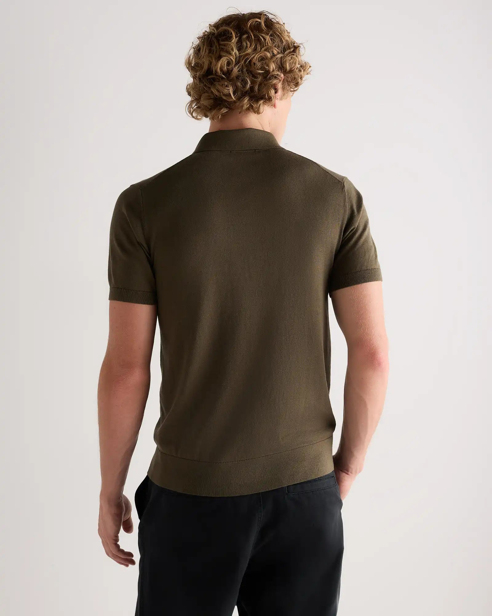 Cotton-Silk Johnny Collar Polo