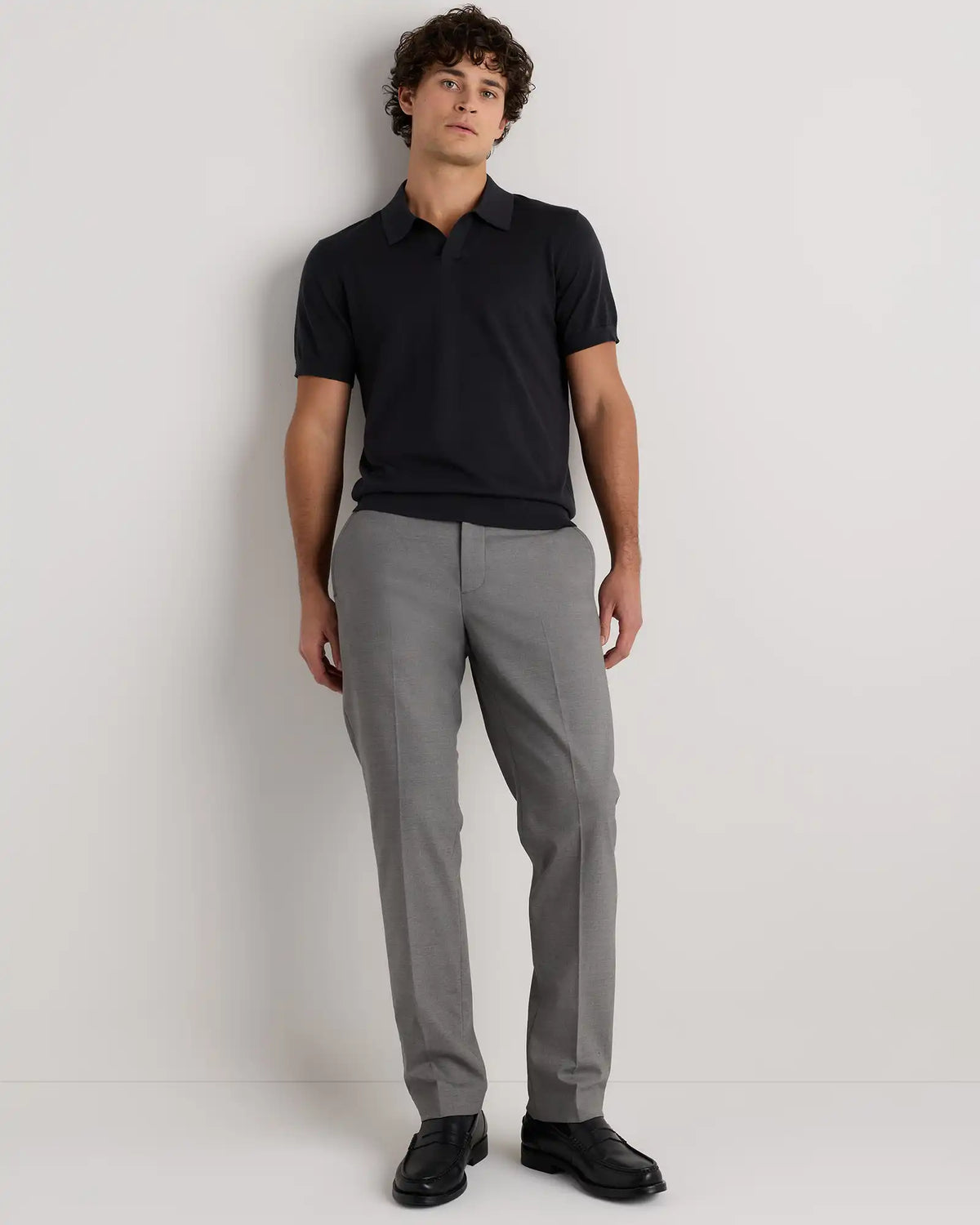 Cotton-Silk Johnny Collar Polo