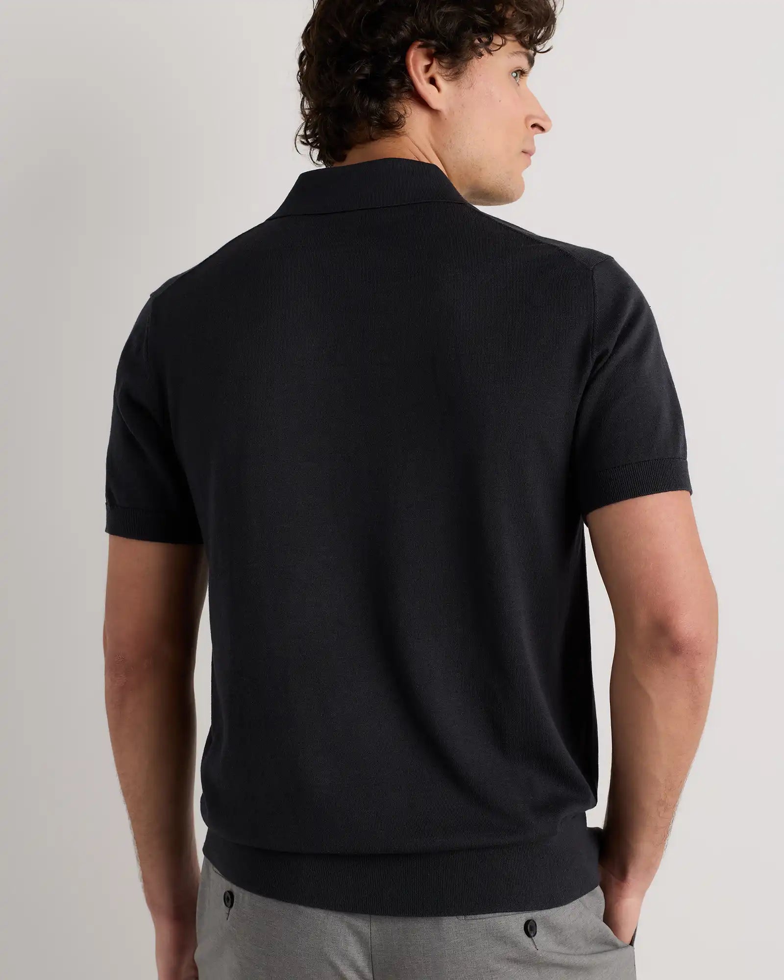 Cotton-Silk Johnny Collar Polo