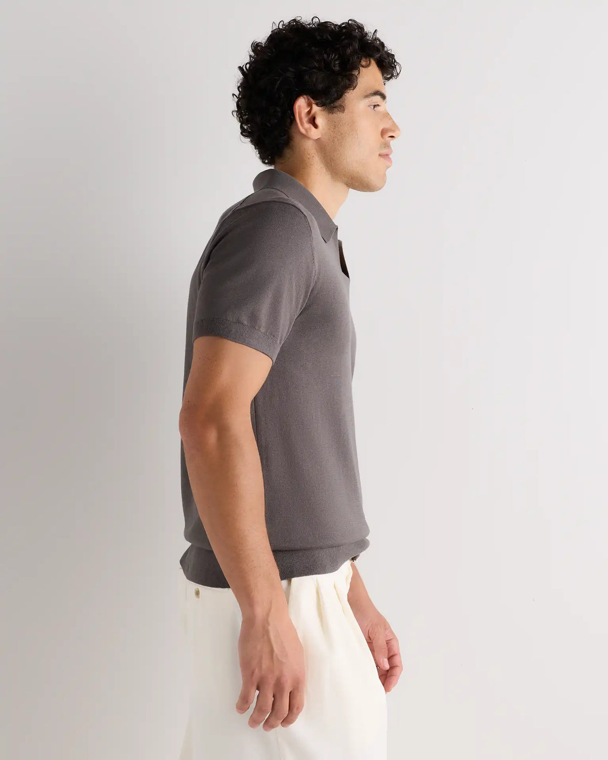 Cotton-Silk Johnny Collar Polo