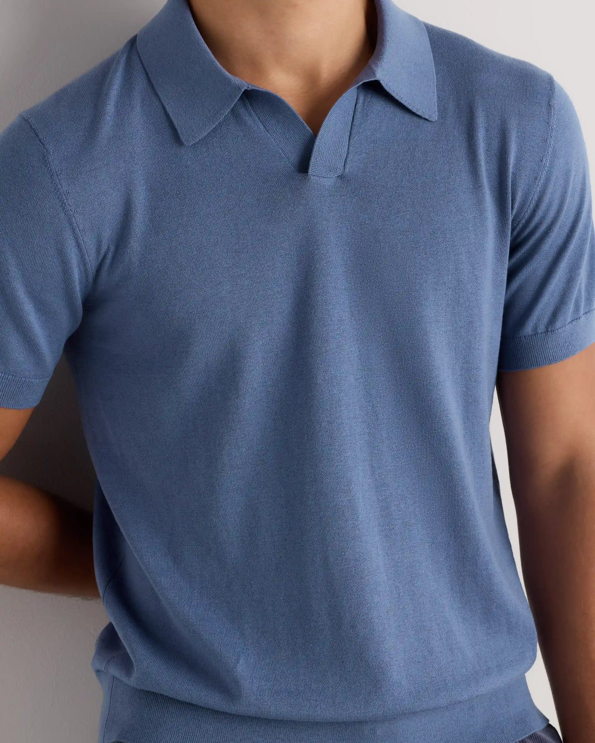 Cotton-Silk Johnny Collar Polo