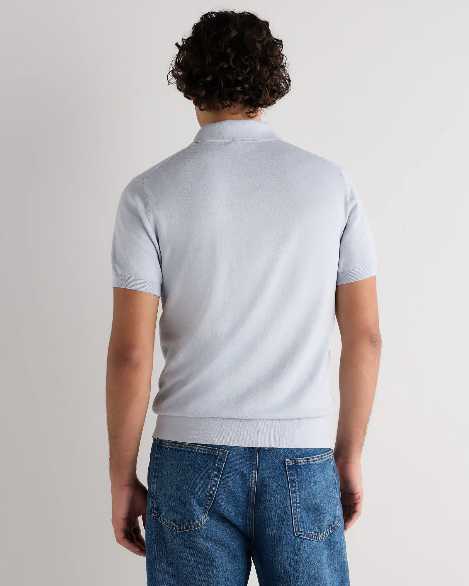 Cotton-Silk Johnny Collar Polo