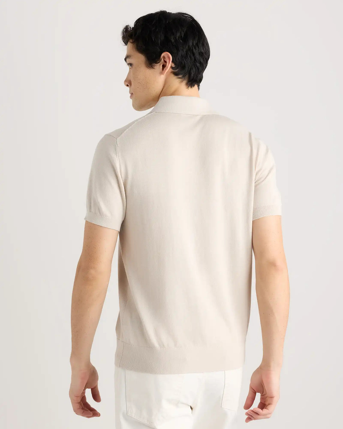 Cotton-Silk Johnny Collar Polo