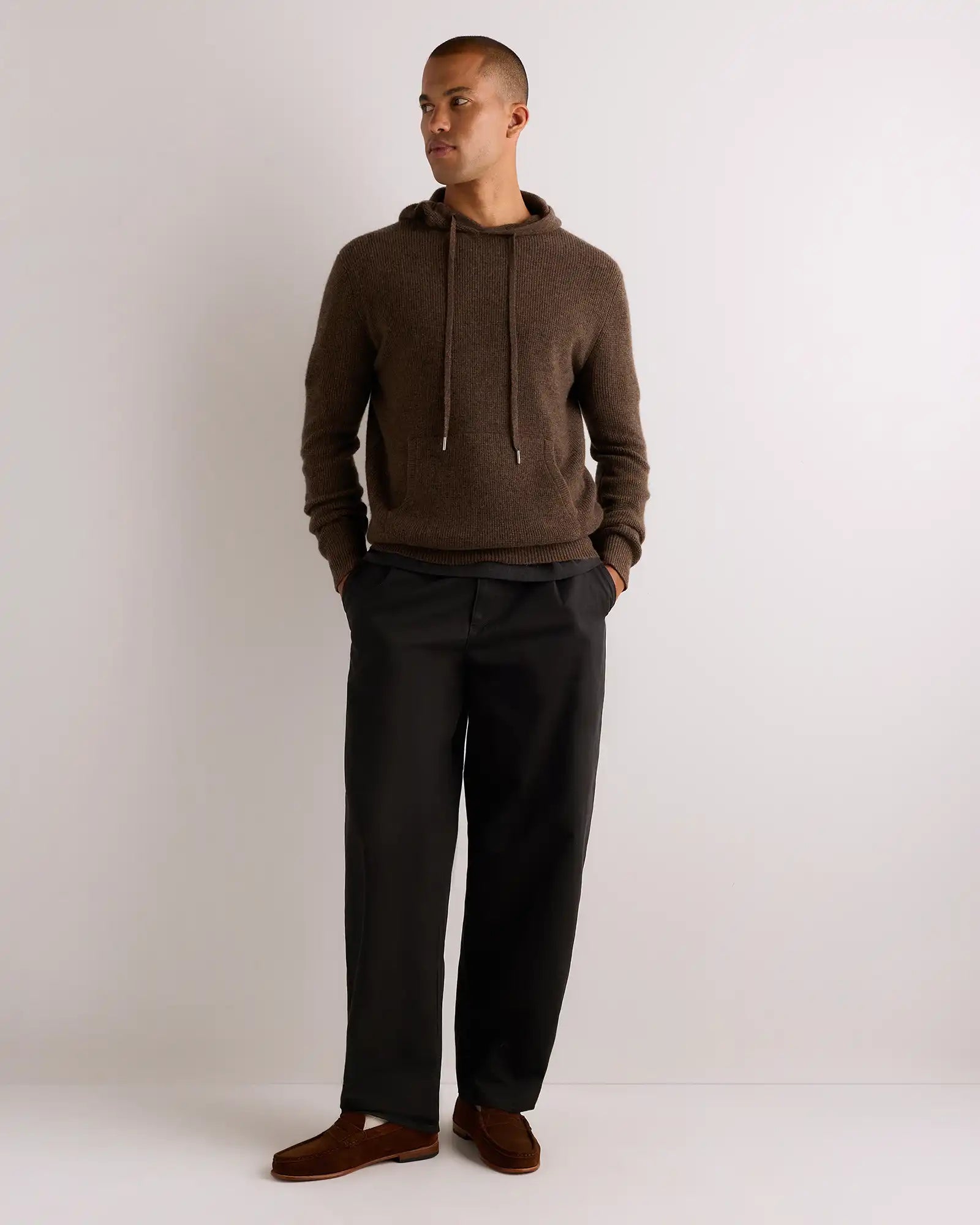 100% Mongolian Cashmere Waffle Hoodie