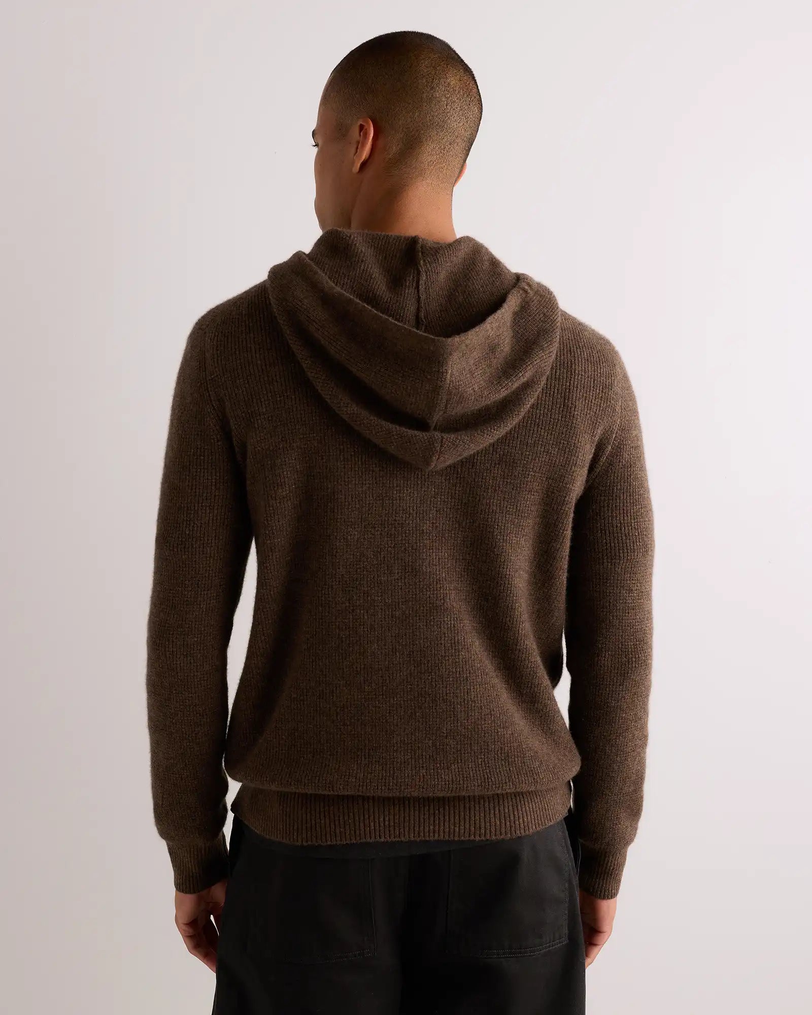 100% Mongolian Cashmere Waffle Hoodie