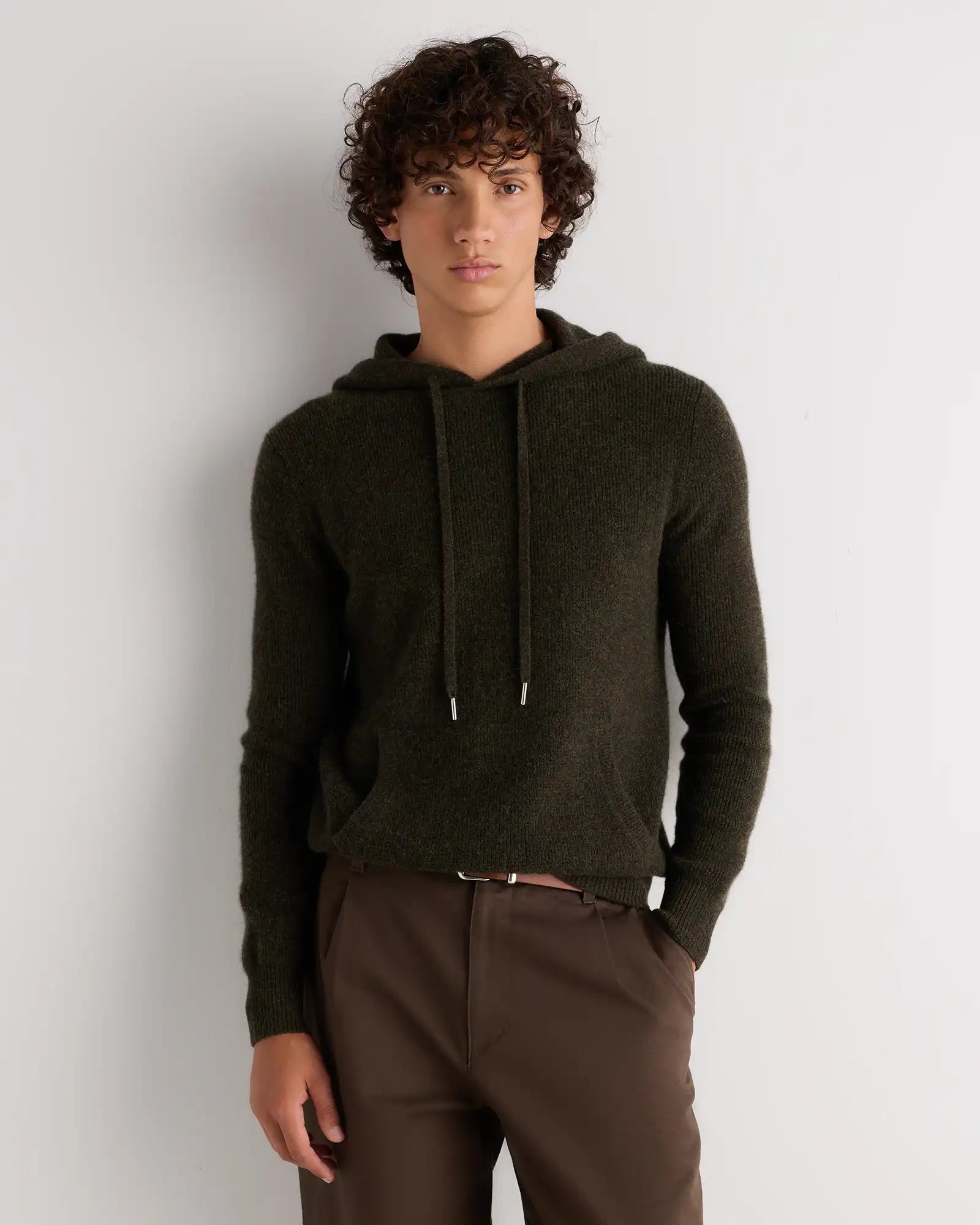 100% Mongolian Cashmere Waffle Hoodie